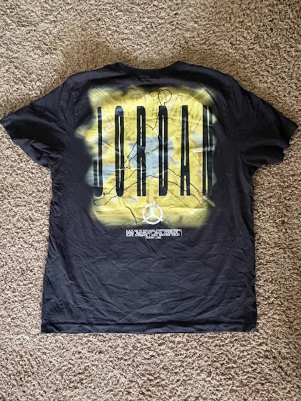 Jordan Men's Black & Gold Gel Core Short Sleeve Graphic T-Shirt Size XL